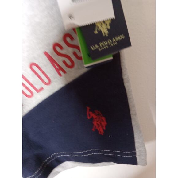 NWT U.S. Polo Assn Boys Size Small Contrast Splice Shorts Terry Grey Atheisure - Picture 5 of 7
